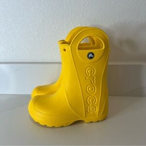 CROCS Kids Bright Yellow Rain Boots size 11 Toddler